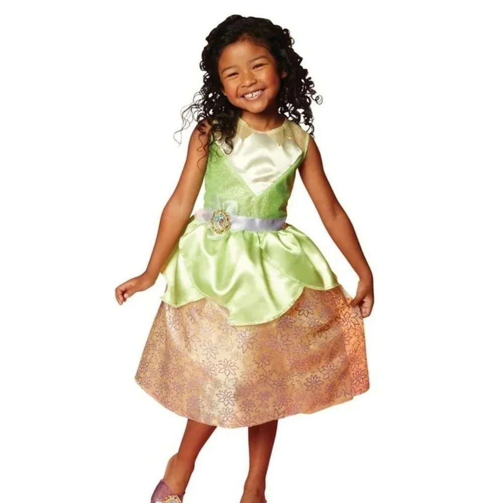 Disney Tiana Princess dress costume glitter toddler girl glitter & the frog